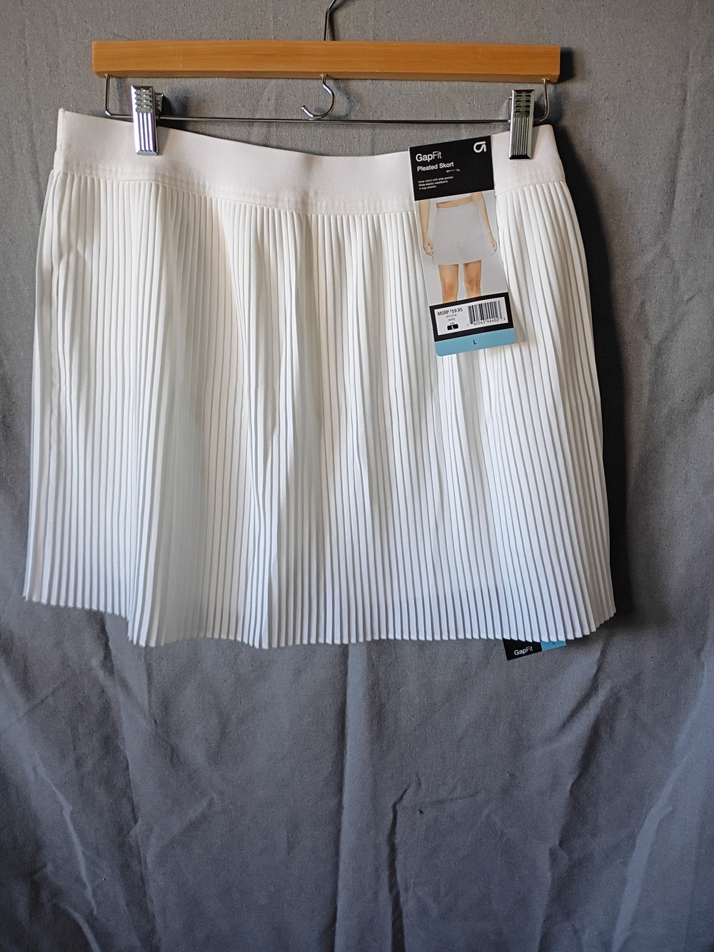 GAP White Pleated Skater Skirt Size L